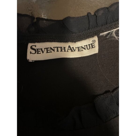 Seventh Ave Pink Flamingo Sparkle Decoration 3/4 Sleeve Black Pullover T Shirt - Picture 6 of 10